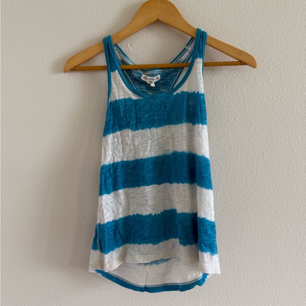 Aeropostale Blue and White Tank Top